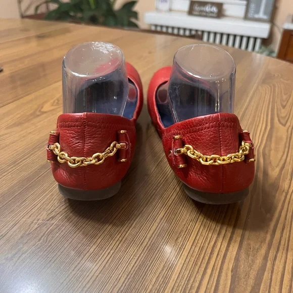 Red leather Lauren Ralph Lauren Barb stretch ballet flats 9.5 - Picture 4 of 8